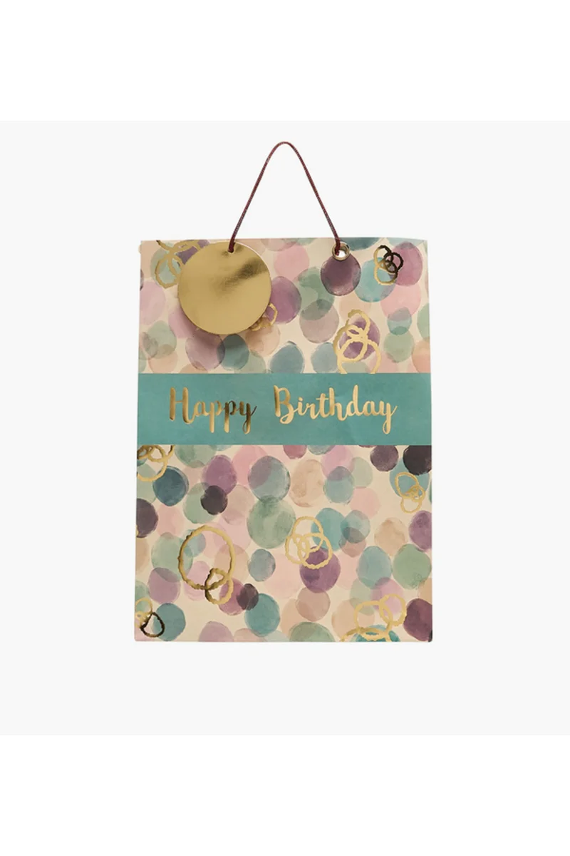 Lifestyle Happy Birthday Print Paper Gift Bag - Large
